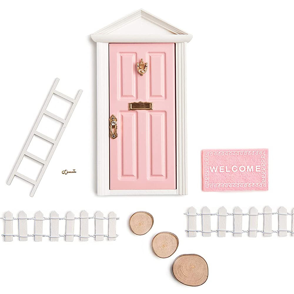 Pink Miniature Tooth Fairy Door That Open or Close with Fairy Door Accessories Miniature Fairy Ro... | Amazon (US)