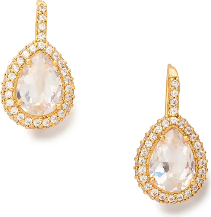 cubic zirconia pavé halo drop earrings | Nordstrom
