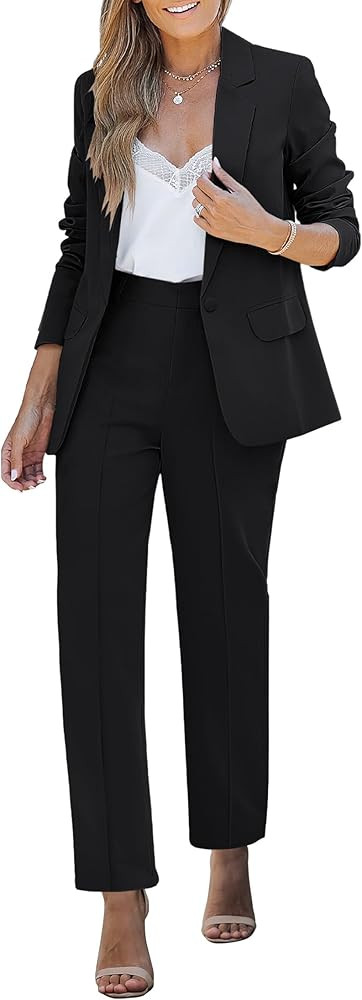 luvamia Women's Two Piece Sets Pants Suits Dressy Business Casual Outfits Professional Blazer Pan... | Amazon (US)