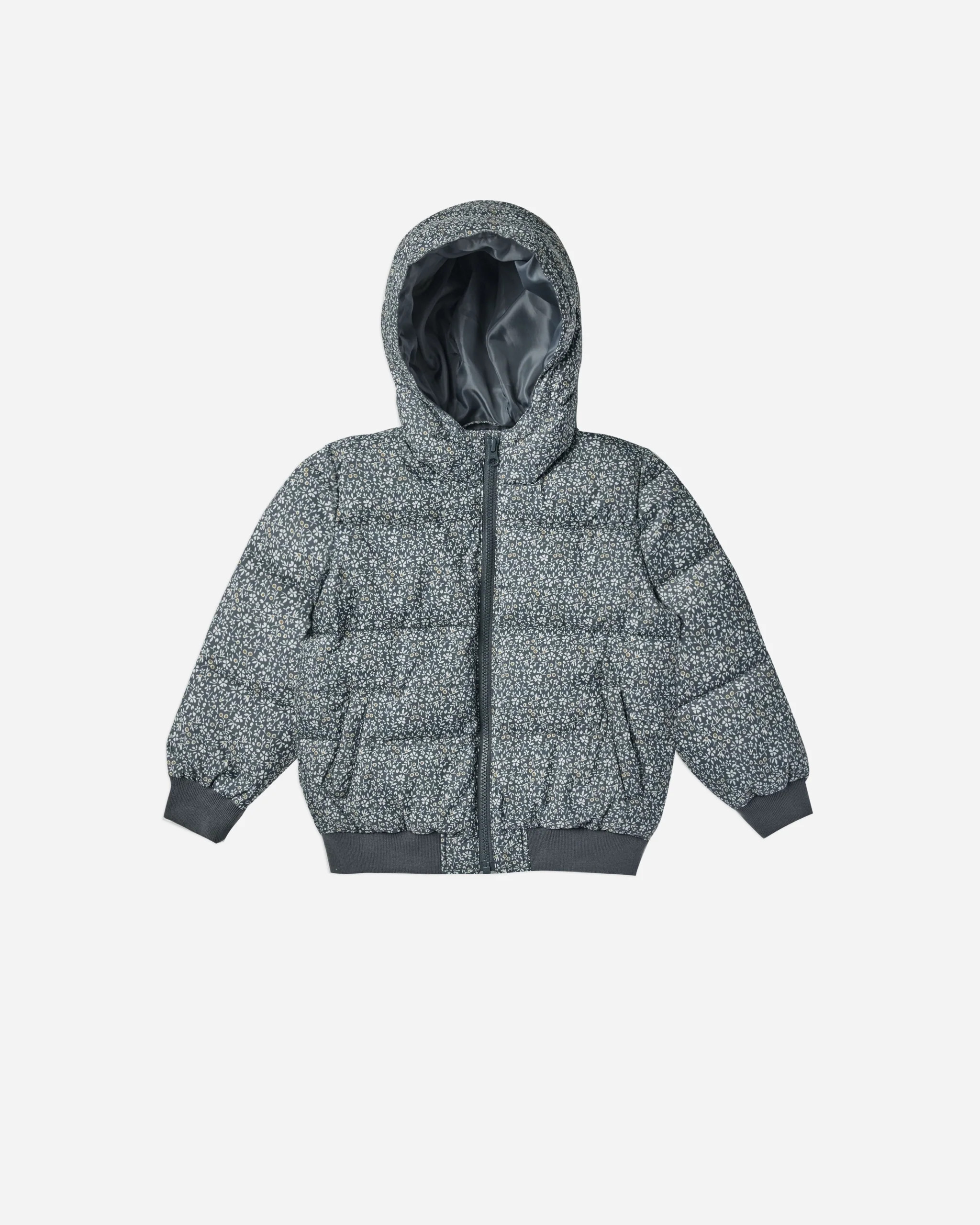 puffer jacket || blue floral | Rylee + Cru