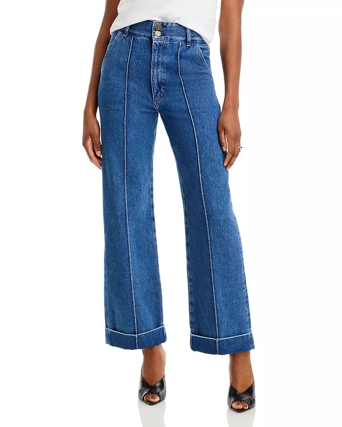 '70s Cuffed High Rise Wide Leg Jeans in Lago Di Como | Bloomingdale's (US)