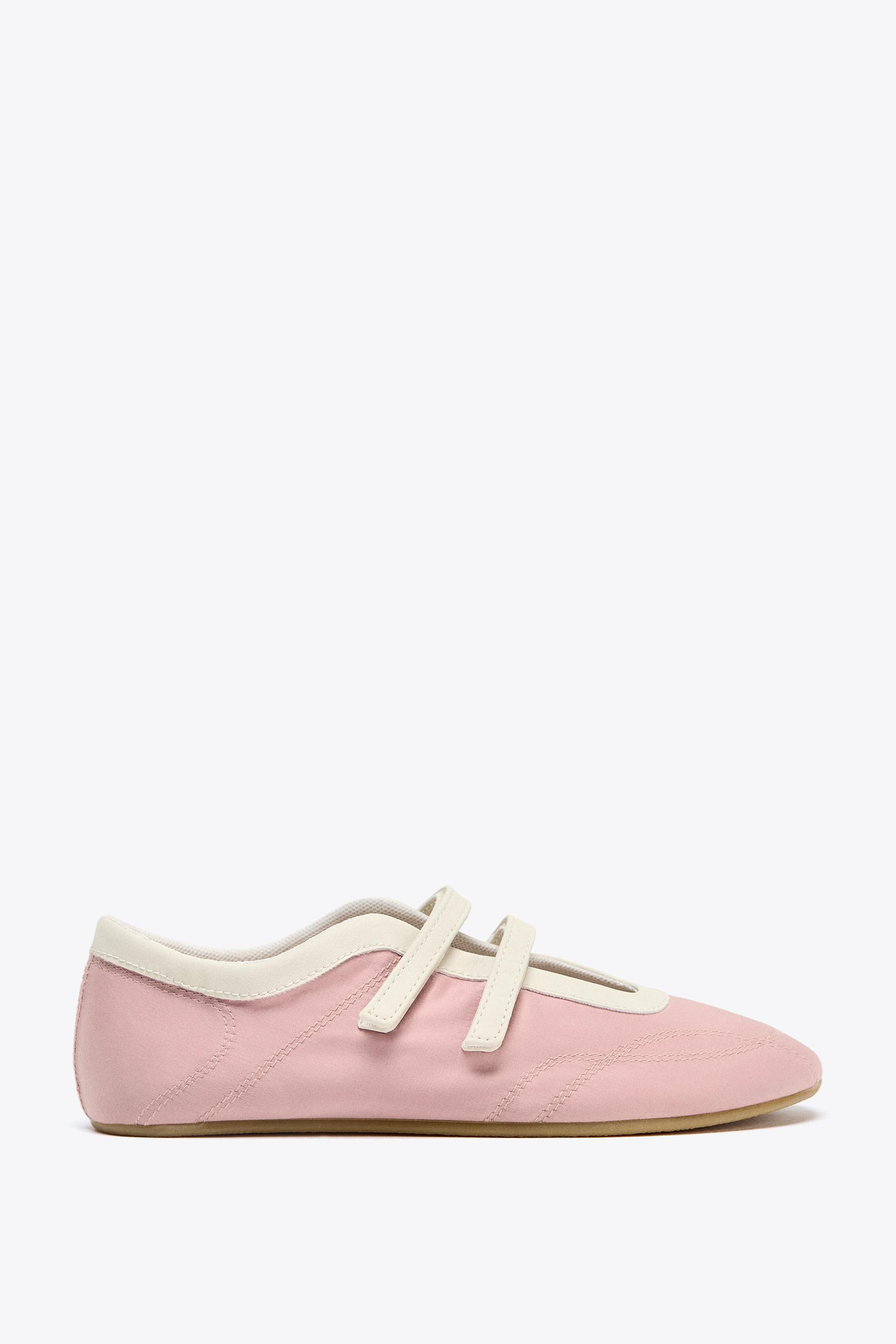 SATIN EFFECT STITCHED BALLET FLATS | Zara US