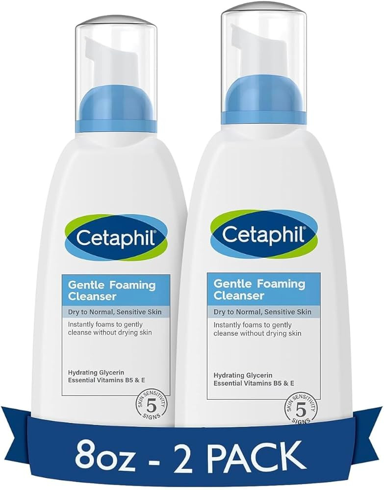 Cetaphil Oil Free Gentle Foaming Cleanser For Dry to Normal, Sensitive Skin, 8oz Pack of 2, Made ... | Amazon (US)