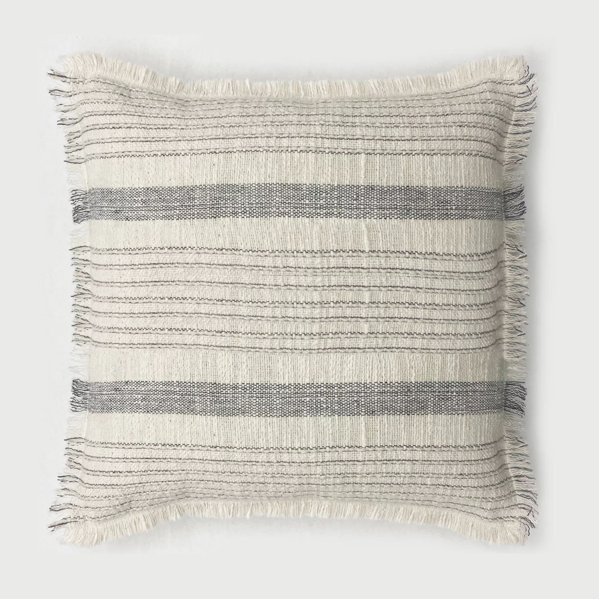 Better Homes & Garden 100% Cotton Stripe Fringe Pillow with Poly Fill Insert, 20" x 20" - Walmart... | Walmart (US)