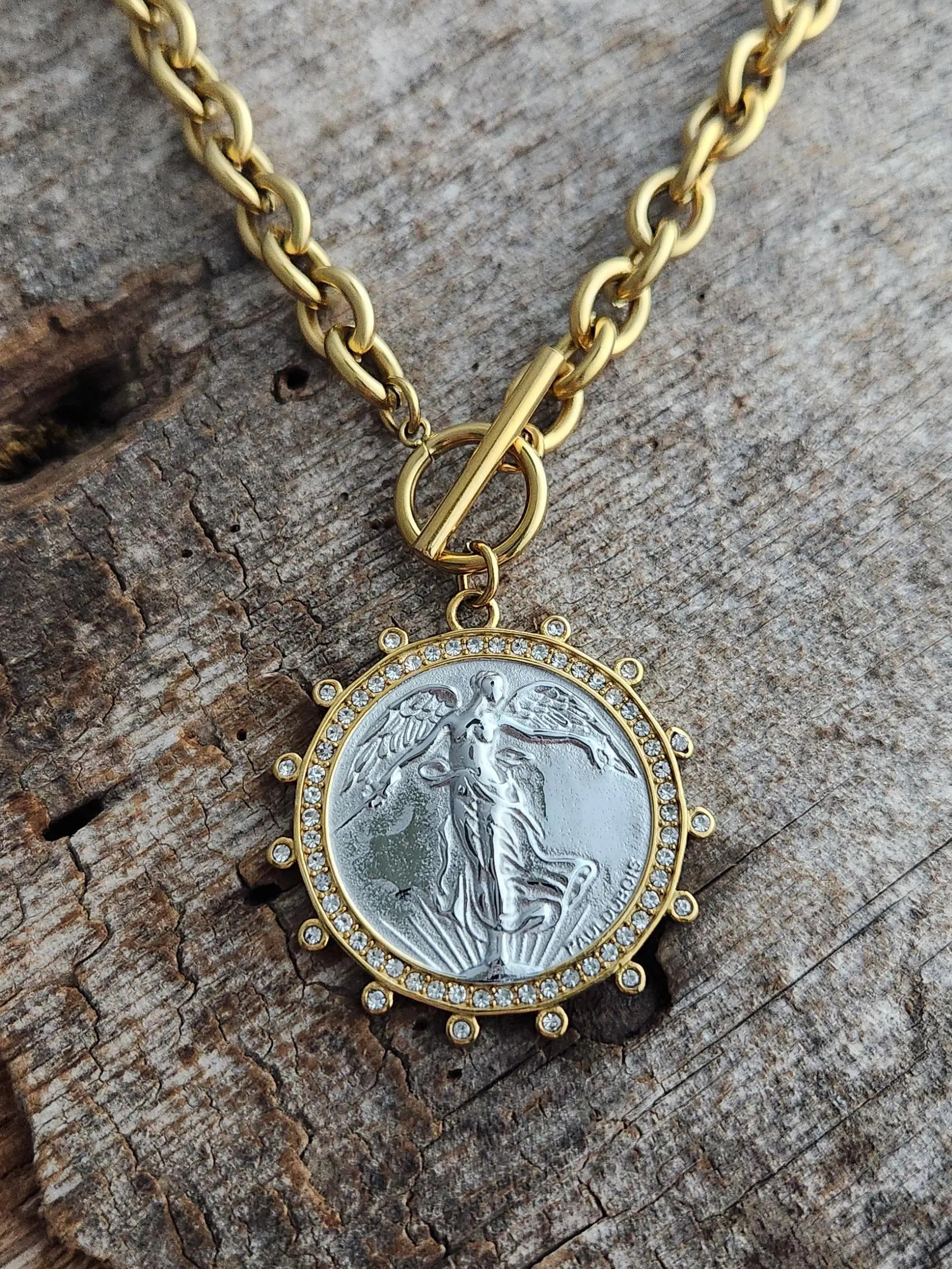 Angel Coin Statement Necklace | Etsy (Global)