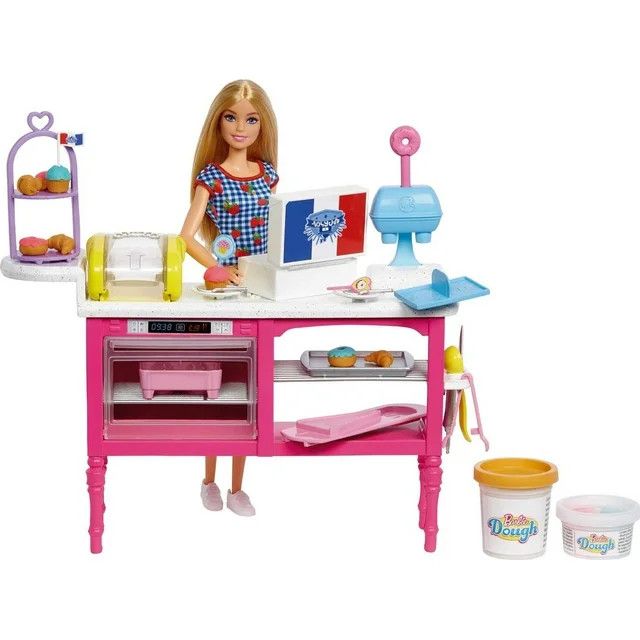 Barbie It Takes Two Pastry Café Playset with Blonde Malibu Doll & 18 Pastry-Making Accessories | Walmart (US)