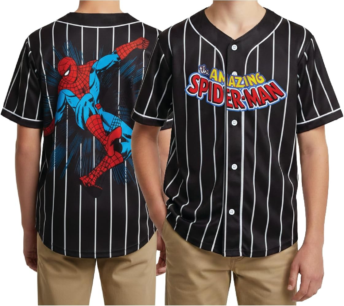 Marvel Spider-Man Boys Baseball Jersey - Novelty Fashion Vintage Sports Spidey Graphic Shirt Jers... | Amazon (US)