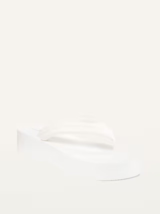 Puffy Nylon Strap Sugarcane-Blend Platform Flip-Flops for Women (Partially Plant-Based) | Old Navy (US)