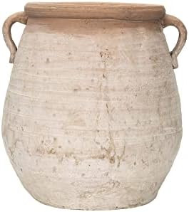 Creative Co-Op Large Orange & Whitewashed Terracotta Urn, 14 Inch High, Orange | Amazon (US)