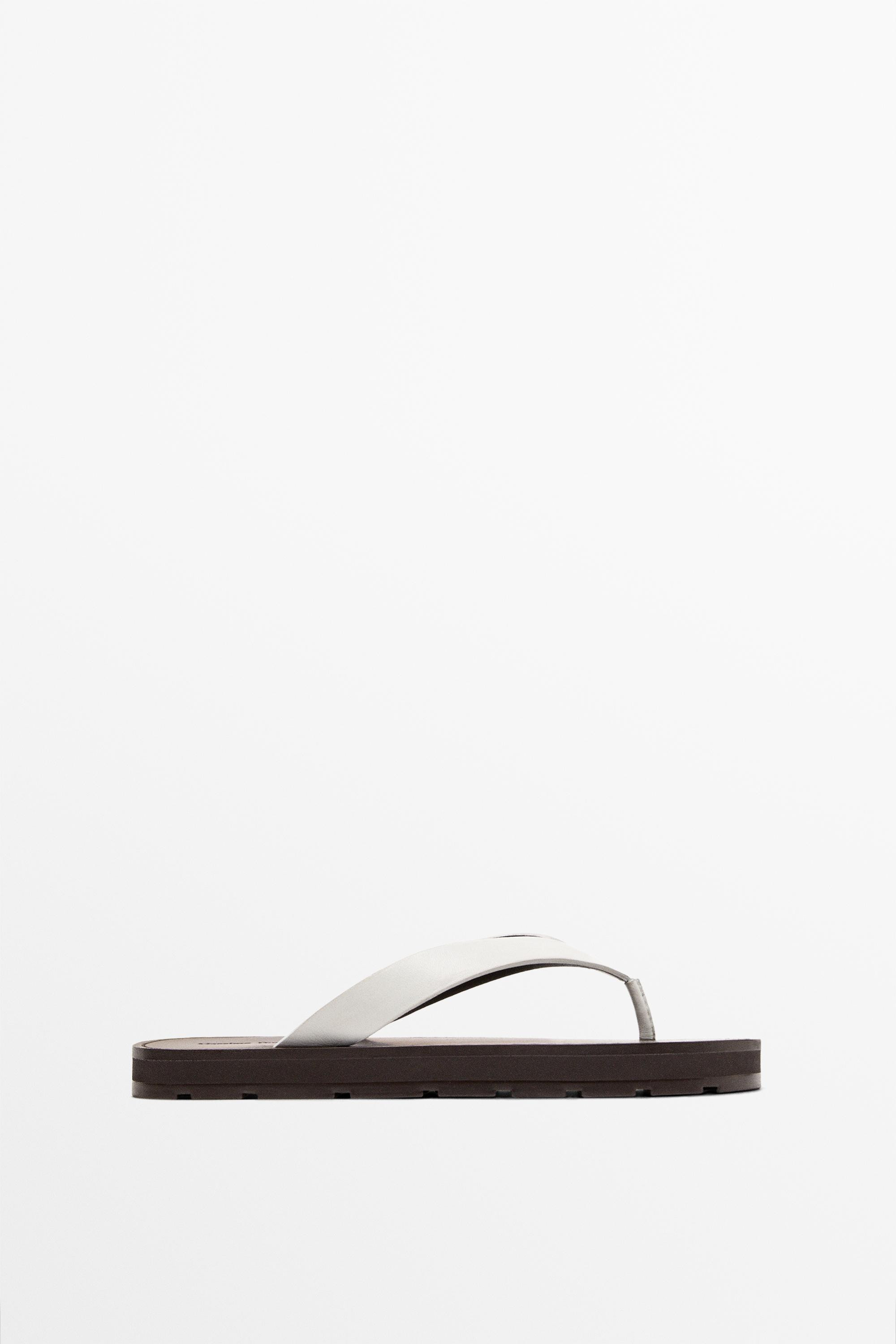 Leather toe divider sandals | Massimo Dutti US