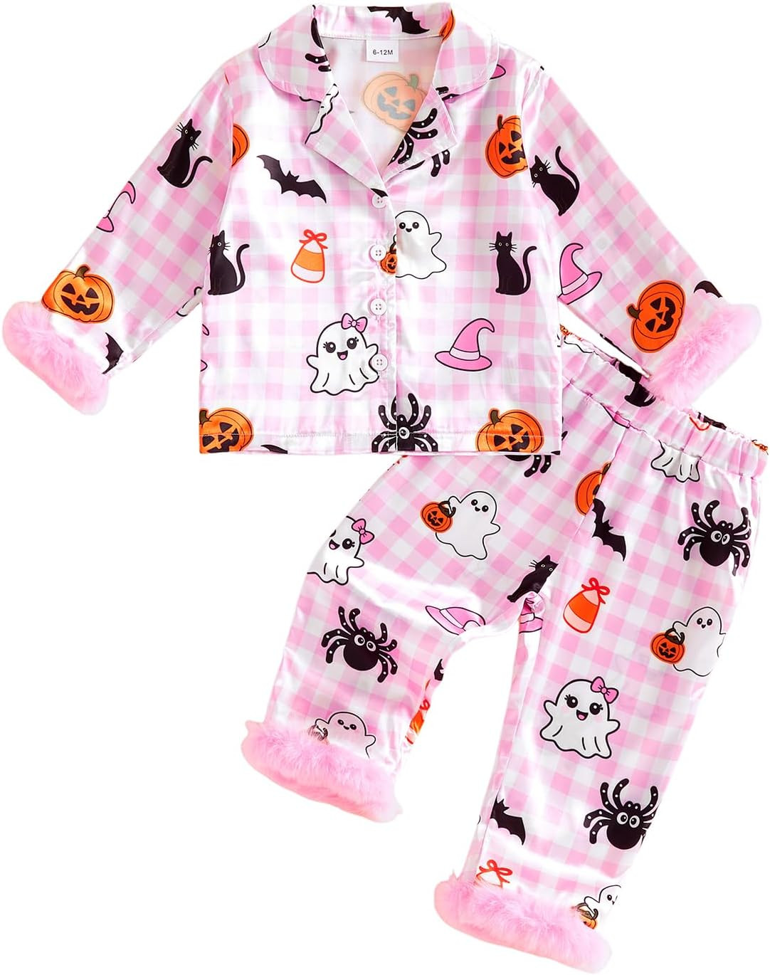 Afunbaby Toddler Girl Halloween Pajamas Long Sleeves Satin Sleeprs | Amazon (US)