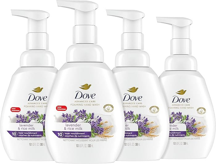 Dove Foaming Hand Wash Lavender & Rice Milk Pack of 4 Protects Skin from Dryness, More Moisturize... | Amazon (US)