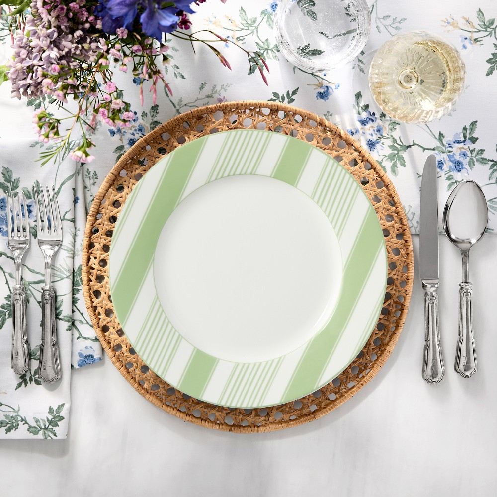 Hill House x Williams Sonoma Variegated Stripe Dinner Plates, Green | Williams-Sonoma