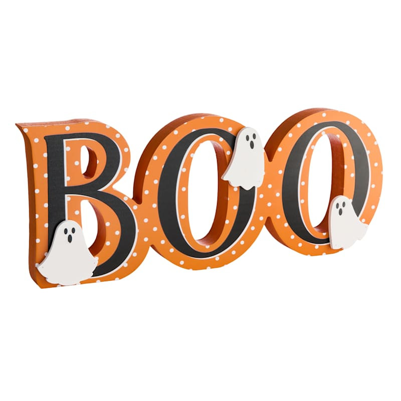 Orange & Black Boo Tabletop Sign, 14" | At Home
