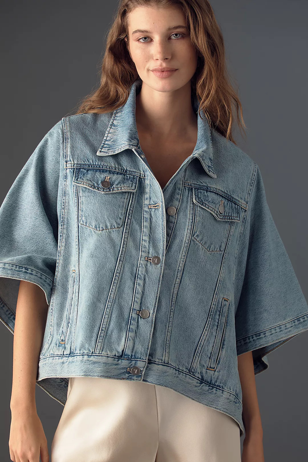 Pilcro Weston Denim Cape Jacket | Anthropologie (US)