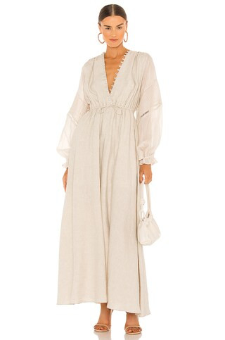 Joslin Studio Melinda Linen Maxi Dress in Flax from Revolve.com | Revolve Clothing (Global)