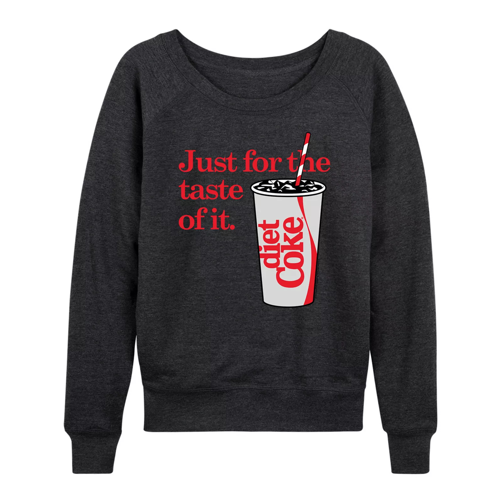 Women's Diet Coke For The Taste Of It French Terry Long Sleeve Tee, Size: Medium, Heather Grey | Kohl's