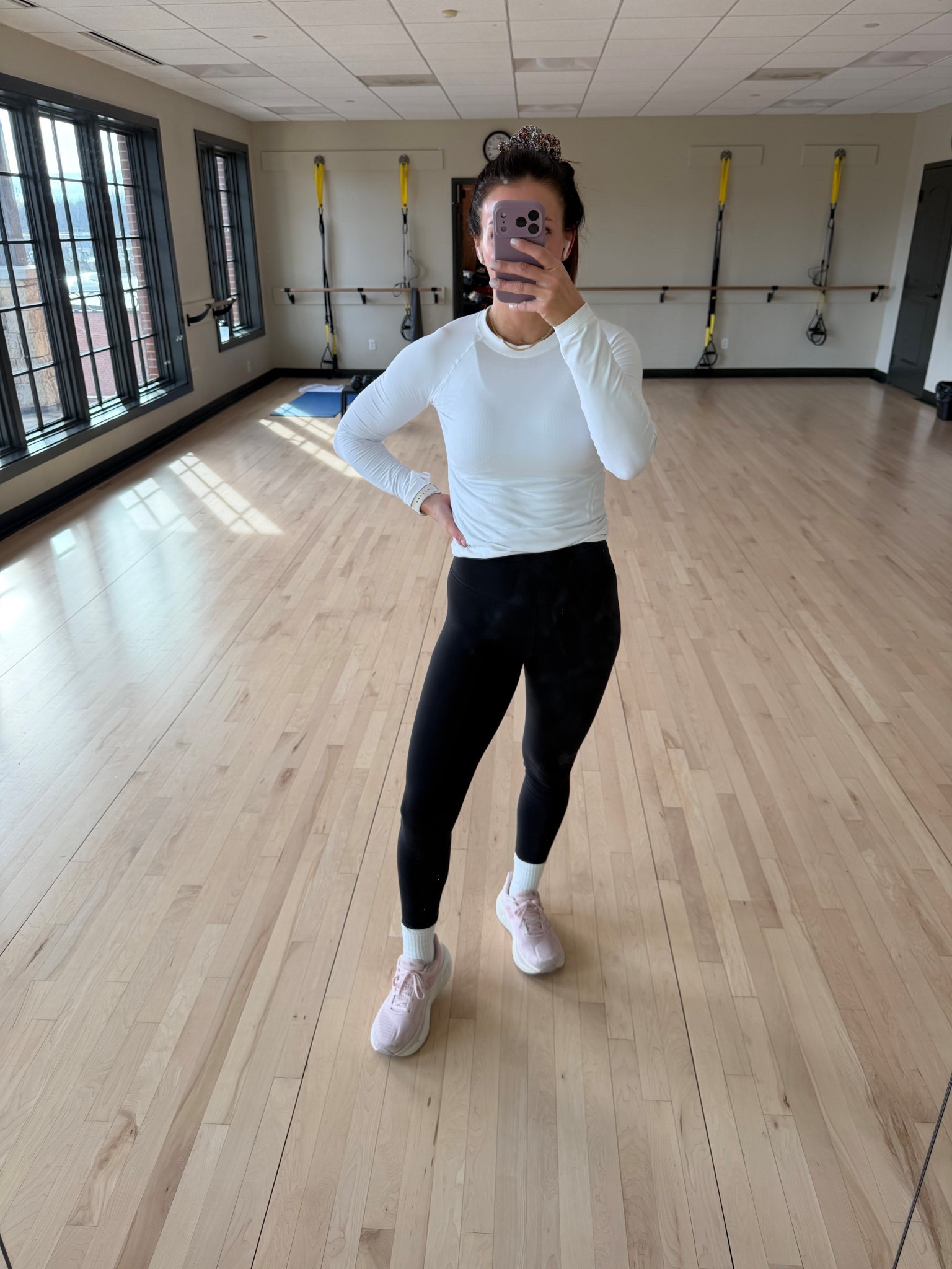 My new fave long sleeve workout top. Wearing a M. 
My tried and true Athleta leggings are on sale! Wearing a S. 

#LTKActive #LTKdayinmylife #LTKSaleAlert