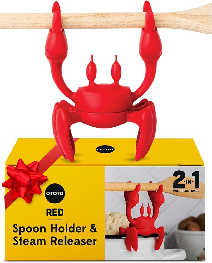 OTOTO Red the Crab Silicone Utensil Rest - Kitchen Gifts, Silicone Spoon Rest for Stove Top - Hea... | Amazon (US)