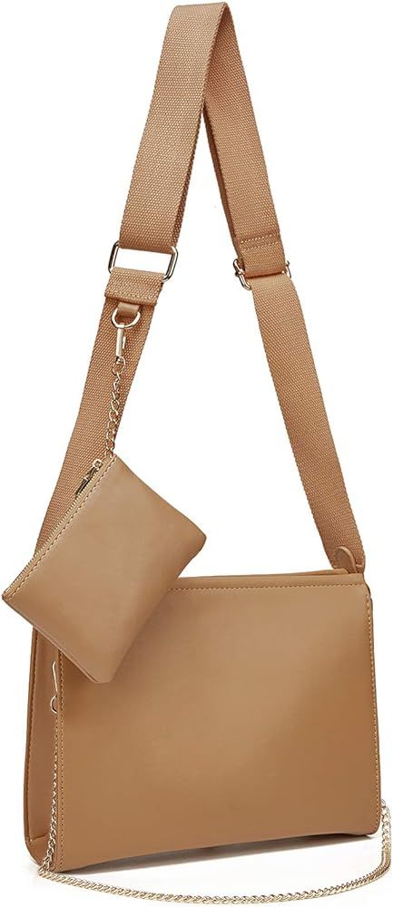 Medium Crossbody Bags for Women Multipurpose Golden Zippy Handbags with Coin Purse including 2 Si... | Amazon (US)