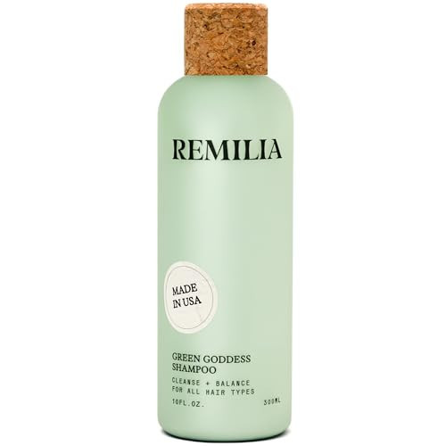 REMILIA Green Goddess Shampoo for Damaged Hair – With Rosemary Oil & Green Tea Extract – Cleansing, Strengthening, Vegan – Made in USA – 8.5 fl oz | Amazon (US)