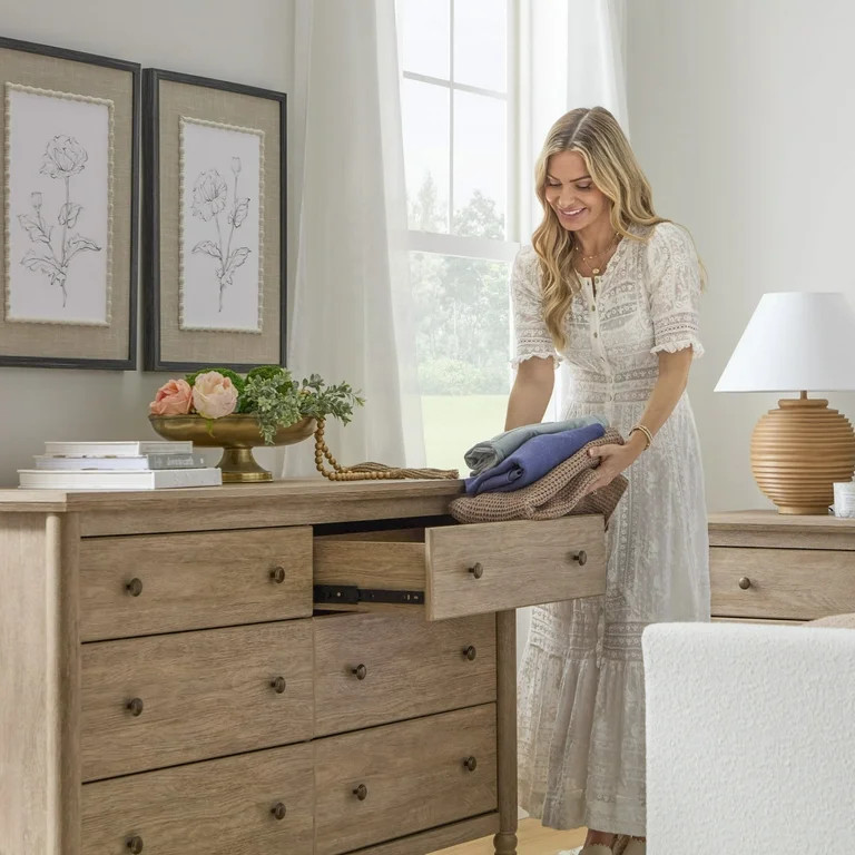 My Texas House Monroe 6-Drawer Dresser, Brushed Oak Finish | Walmart (US)