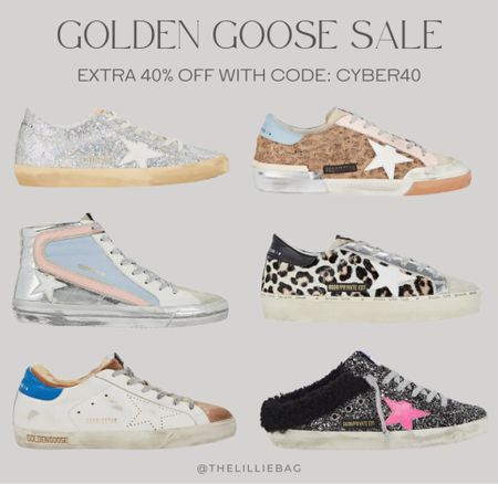 Golden Goose sale!! Extra 40% off with code: CYBER40. Sneakers. Casual style. Shoe sale  

#LTKsalealert #LTKGiftGuide #LTKshoecrush