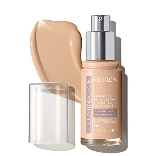 Revlon Illuminance Skin-Caring Liquid Foundation, Hyaluronic Acid, Hydrating and Nourishing Formula with Medium Coverage, 209 Buff Beige, 1 fl oz | Amazon (US)