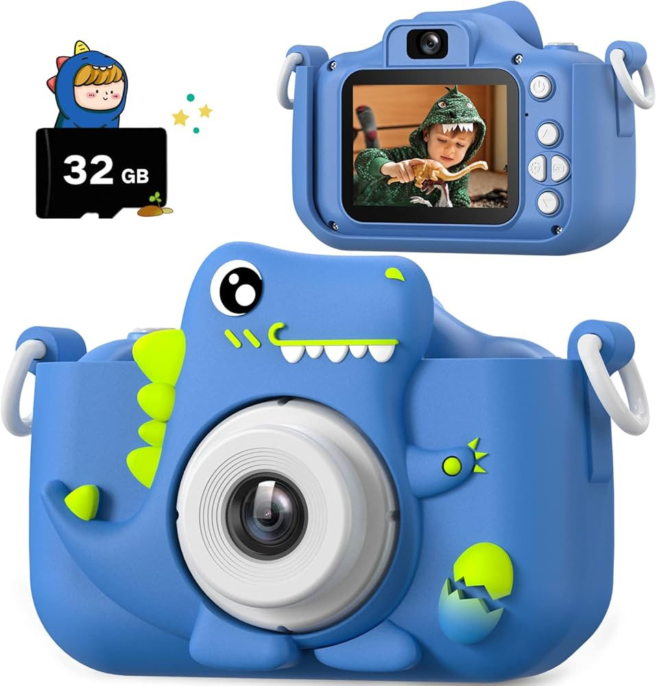 Dwfit Upgrade Dinosaur Kids Camera, Christmas Birthday Gifts for Boys Girls Age 3-12, HD Kids Dig... | Amazon (US)