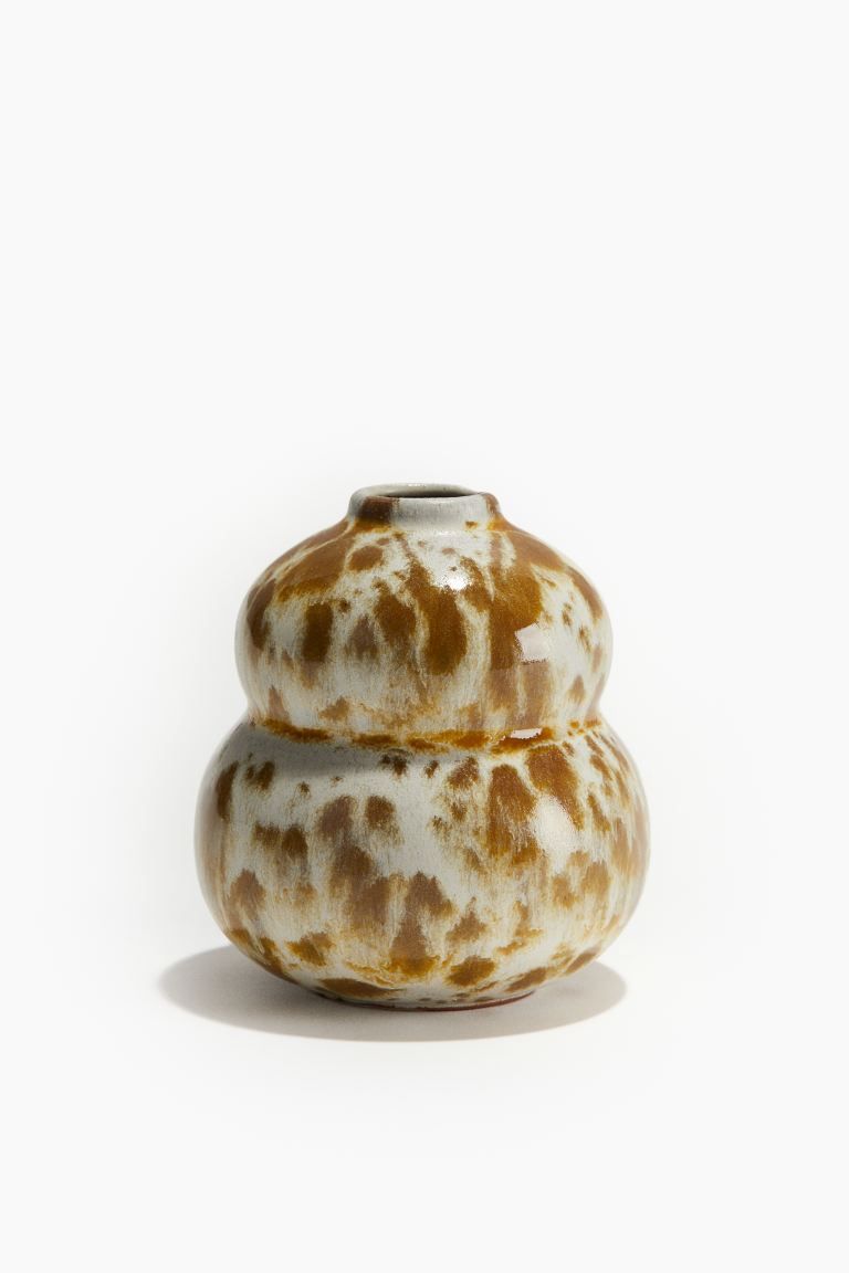 Small Stoneware Vase - Brown/patterned - Home All | H&M US | H&M (US + CA)