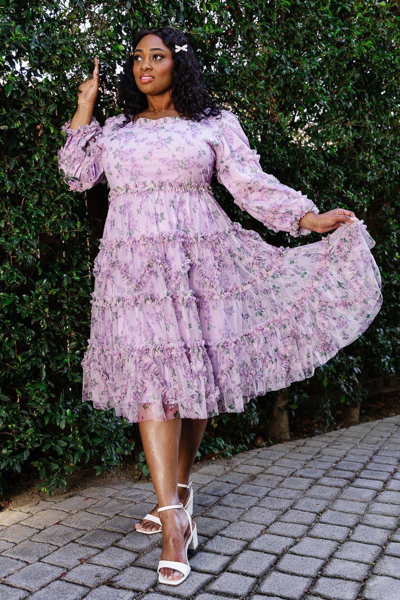 Catherine Midi Dress in Lavender | Ivy City Co