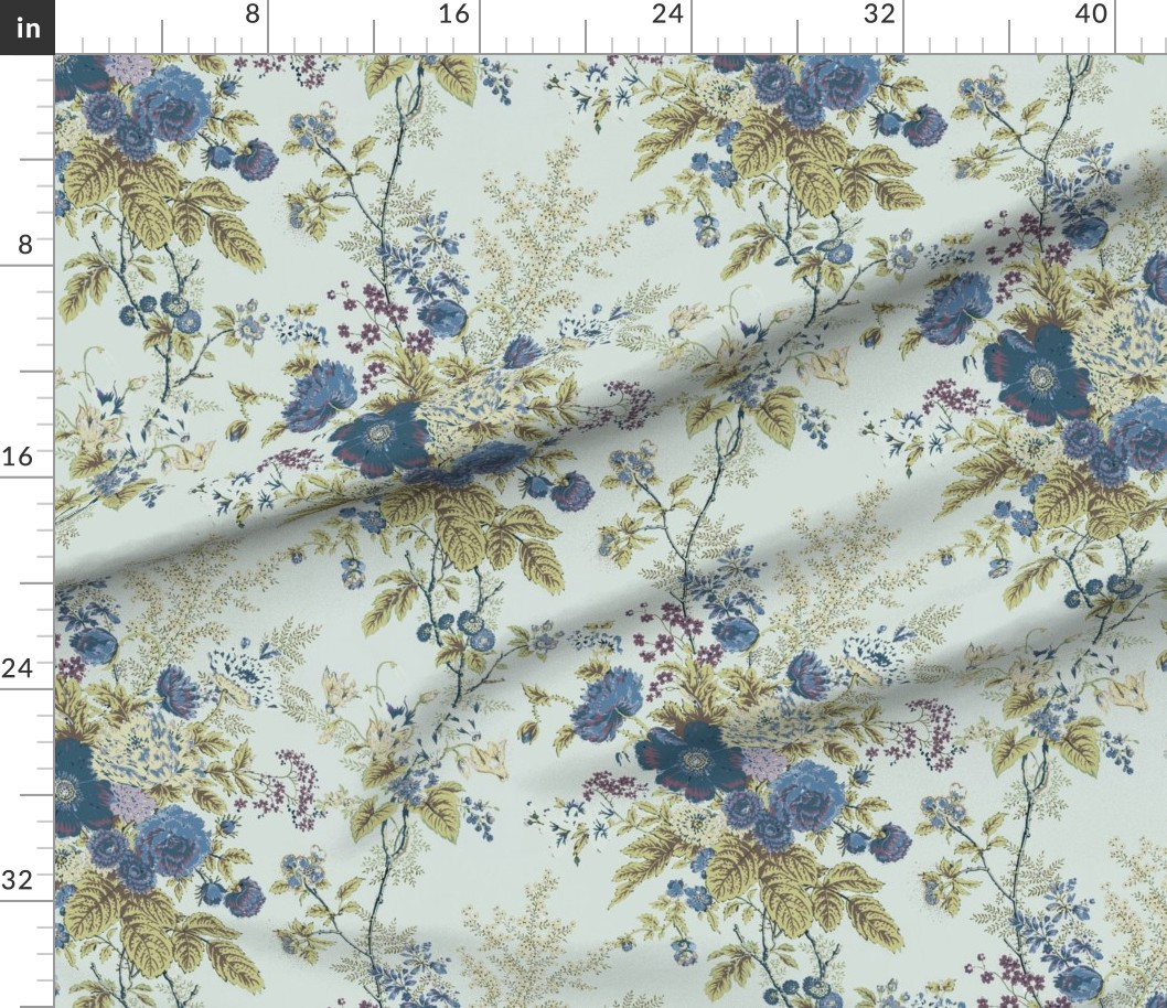 French Bouquet Pale Wythe Navy Purple Fabric | Spoonflower | Spoonflower