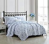 Amazon.com: Laura Ashley Home - King Quilt Set, Reversible Cotton Bedding with Matching Shams, Li... | Amazon (US)