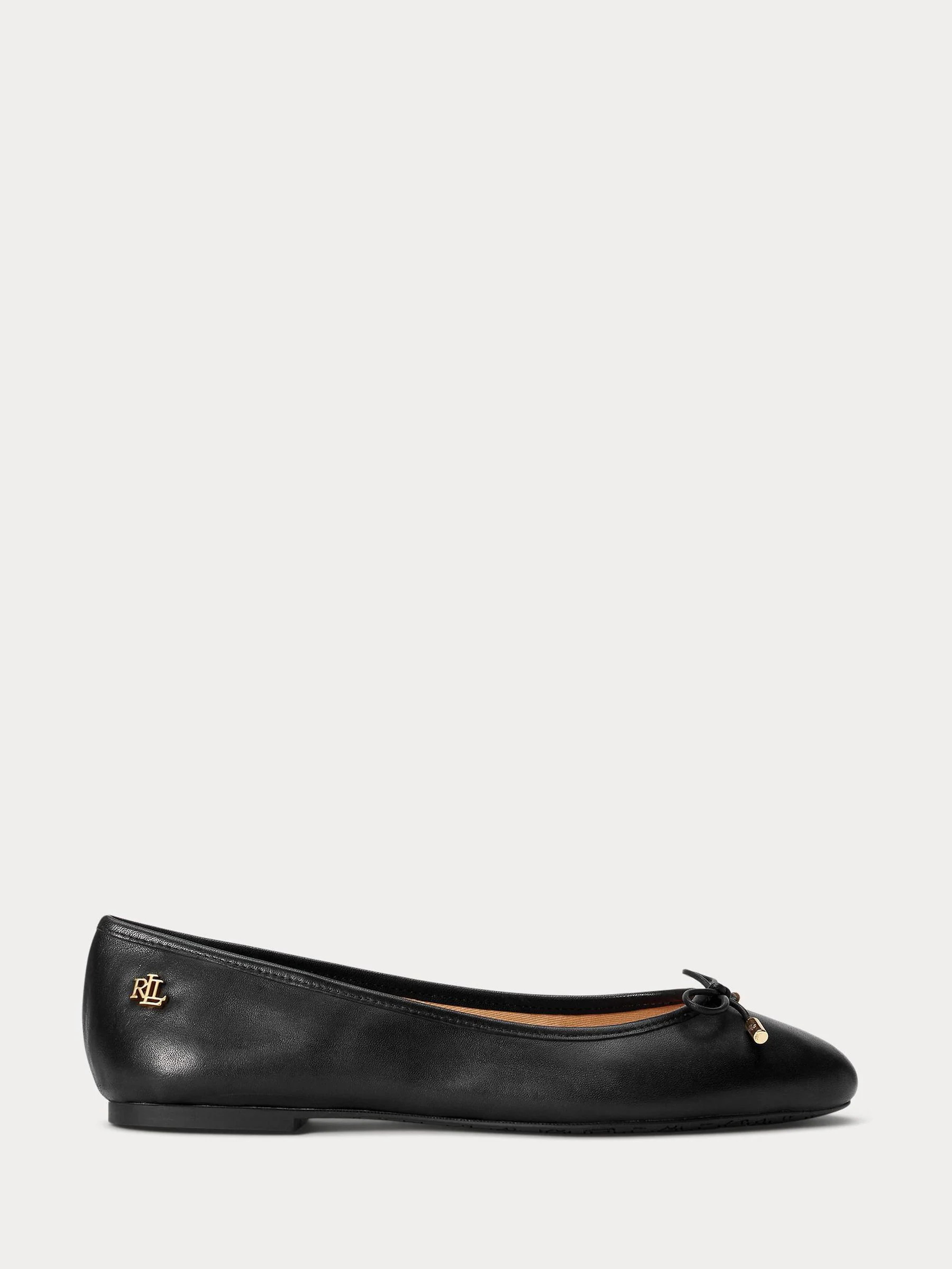Buy Lauren Ralph Lauren Black Soft Nappa Leather Ballet Pumps from Next Ireland | Next EU