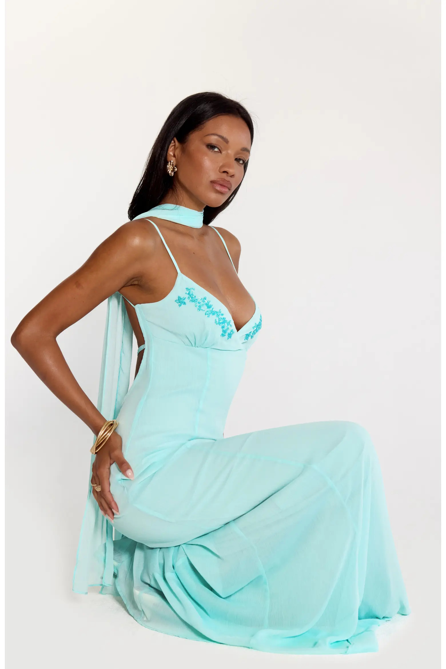 Jadira Chiffon Gown & Scarf Set (Women) | Nordstrom | Nordstrom