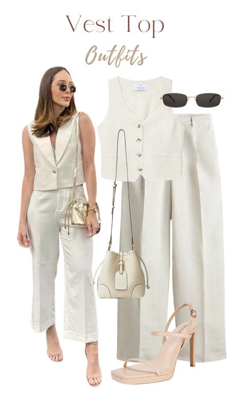 White waistcoat, white linen trousers, monochrome outfit, spring outfit, summer outfits, white bucket bag 

#LTKfindsunder50 #LTKstyletip #LTKtravel