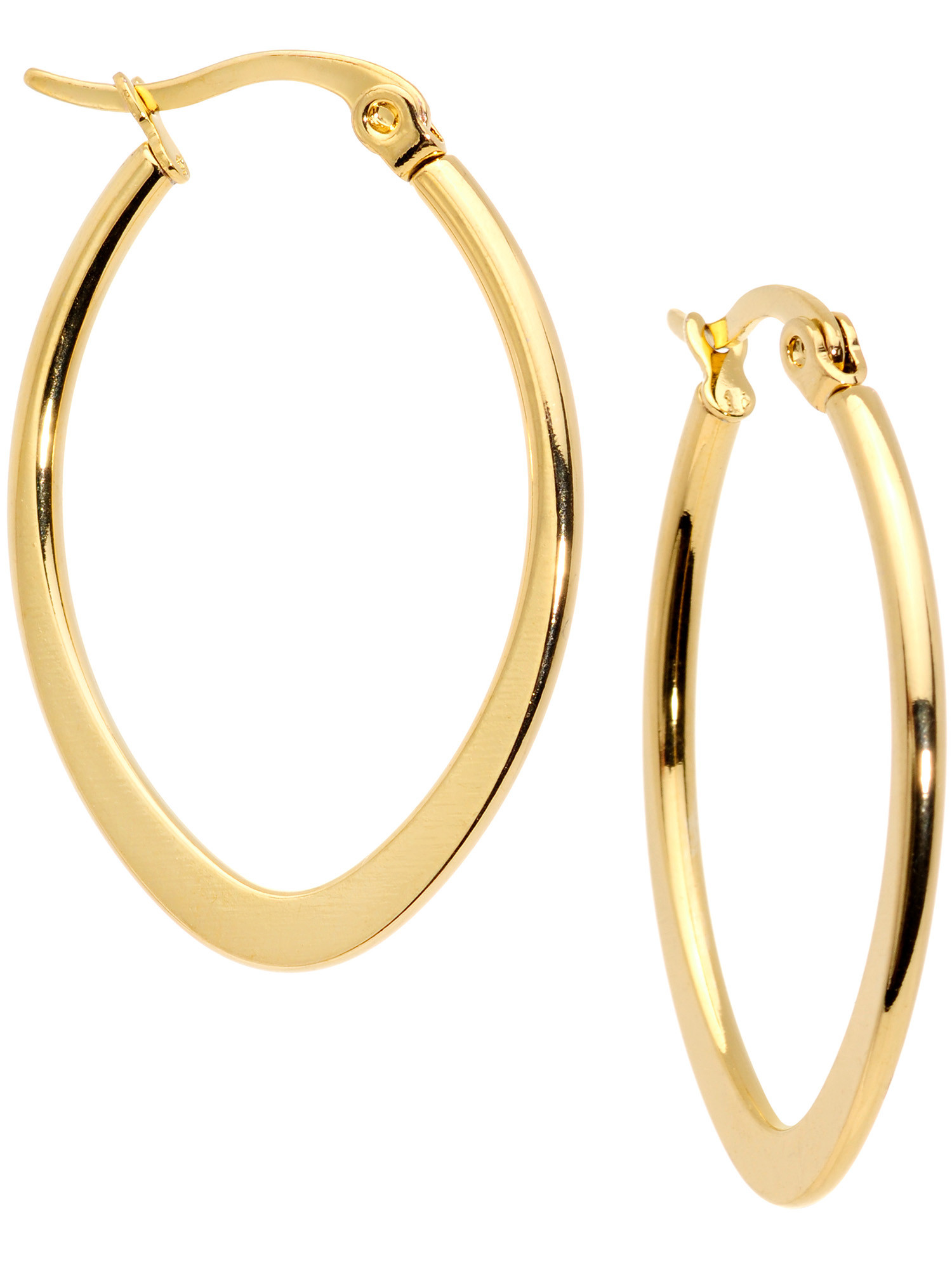 Body Candy Fashion Earrings for Women 30mm Gold Tone PVD Stainless Steel Oval Hoop Earrings - Wal... | Walmart (US)