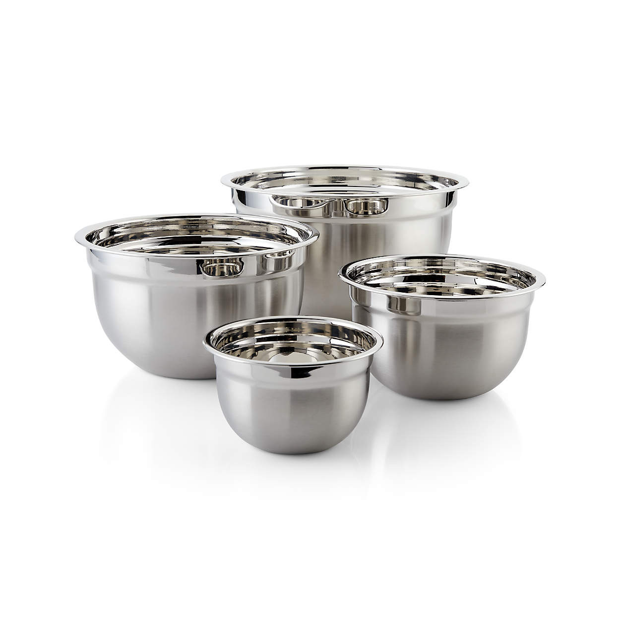 4-Piece Stainless Steel Bowls + Reviews | Crate & Barrel | Crate & Barrel