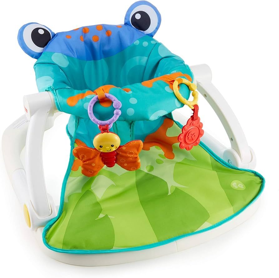 Fisher-Price Portable Baby Chair Sit-Me-Up Floor Seat with Bpa-Free Teether and Crinkle Toy, Frog... | Amazon (US)