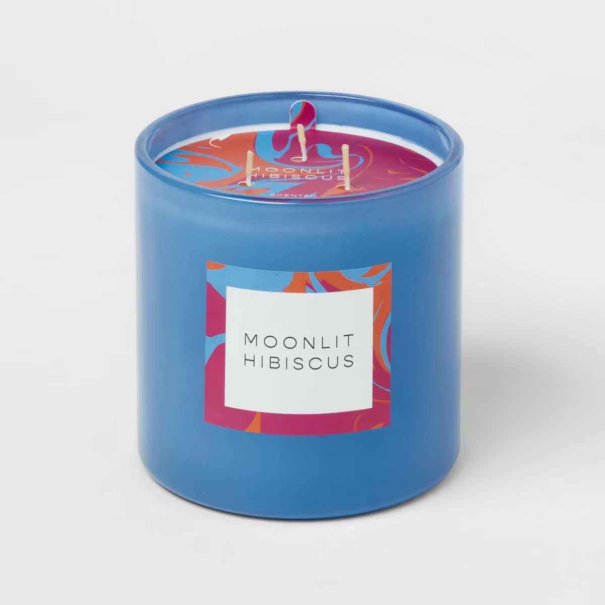 3-Wick 28oz Glass Moonlit Hibiscus Candle Light Blue - Opalhouse™ | Target