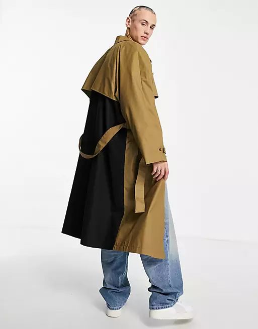 ASOS DESIGN extreme oversized trench coat with contrast back panel detail | ASOS (Global)