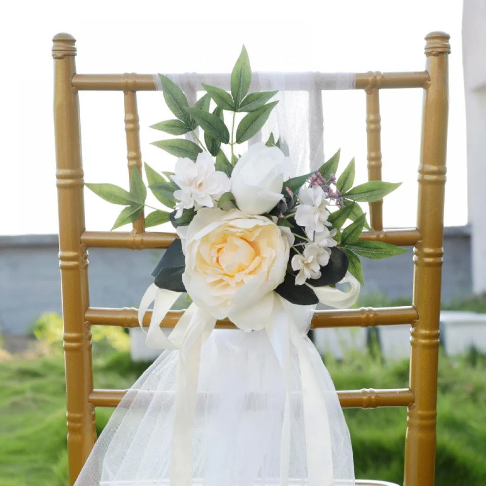 Nordic Forest Style Wedding Chair Decorations Set,Fairy Chair Back Flower,Handmade Artificial Flo... | Walmart (US)