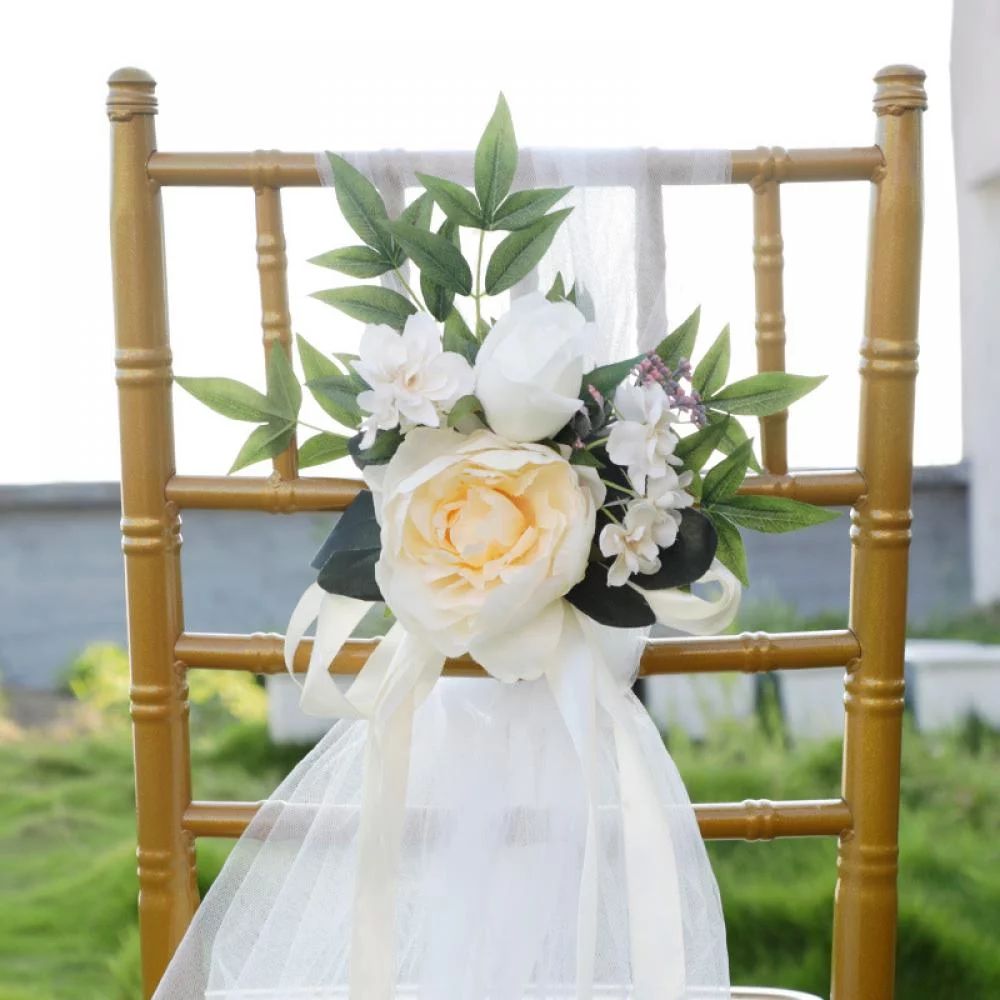 Nordic Forest Style Wedding Chair Decorations Set,Fairy Chair Back Flower,Handmade Artificial Flo... | Walmart (US)