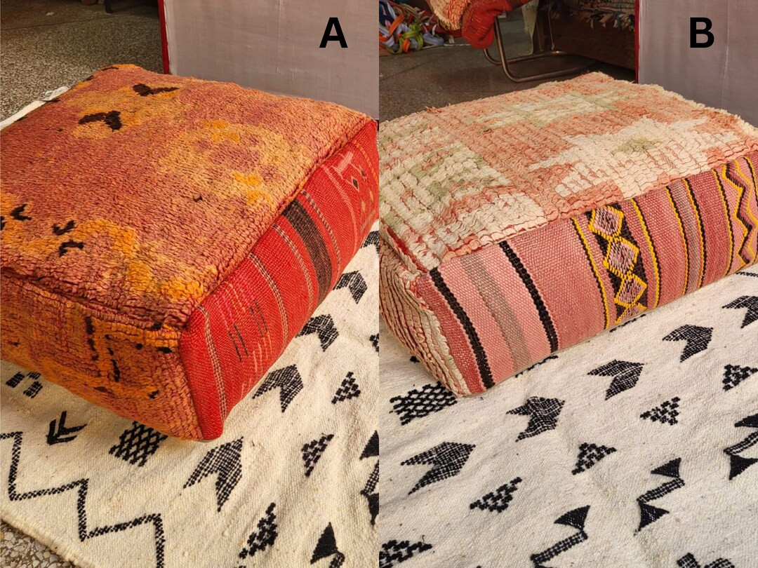 Moroccan Kilim Pouf, Floor Pouf, Vintage Moroccan Ottoman, Beni Ourain Pouf, Yoga Meditation Cush... | Etsy (US)