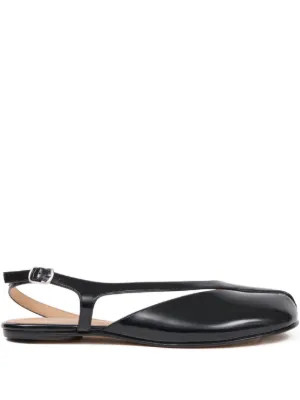 Maison Margiela Tabi Slingback Flat Pumps | Black | FARFETCH CA | Farfetch Global