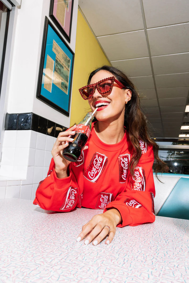 Red Scatter Coca-Cola® Can Sweatshirt | Queen of Sparkles