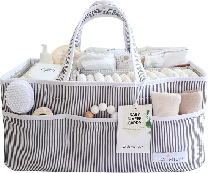 Baby Diaper Caddy Organizer, Baby Shower Basket for Newborn Boys or Girls, Nursery Must Haves for... | Amazon (US)