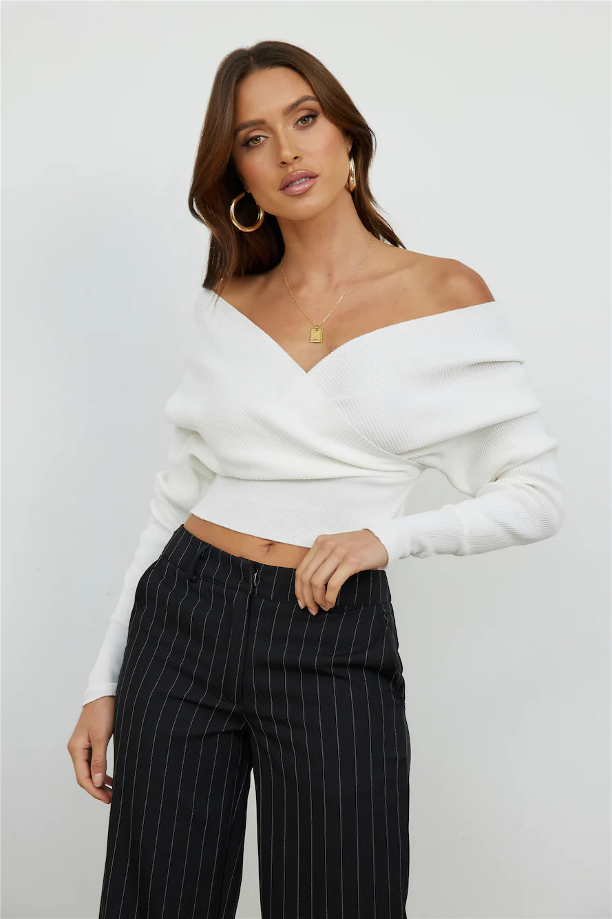Think Twice Knit Top White | Hello Molly (US)