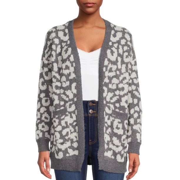 Dreamers by Debut Women's Cheetah Cardigan Sweater | Walmart (US)