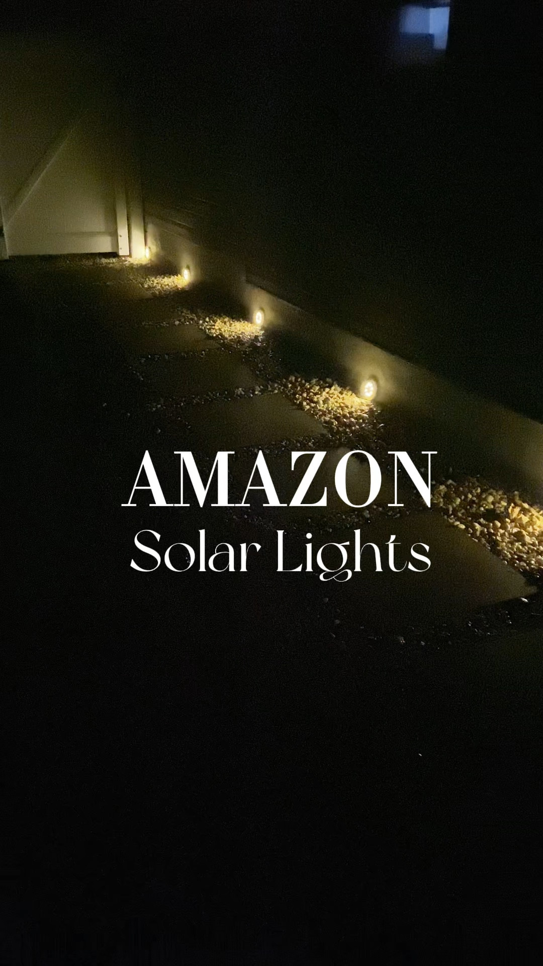 Backyard. Solar lights. Pathway lights. 

Water resistant solar lights, charge all day, turn on from dusk to dawn. 

#LTKhome